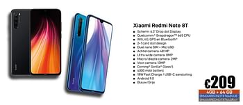 Promoties Xiaomi redmi note 8t - Xiaomi - Geldig van 02/12/2019 tot 02/01/2020 bij Compudeals