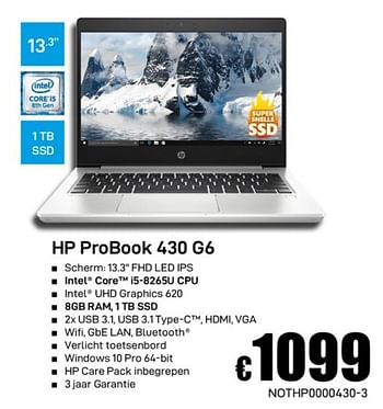 Promoties Hp probook 430 gb - HP - Geldig van 02/12/2019 tot 02/01/2020 bij Compudeals