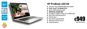 Promoties Hp probook 450 g5 - HP - Geldig van 02/12/2019 tot 02/01/2020 bij Compudeals