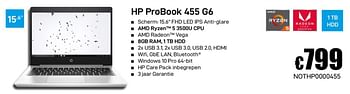 Promoties Hp probook 455 g6 - HP - Geldig van 02/12/2019 tot 02/01/2020 bij Compudeals
