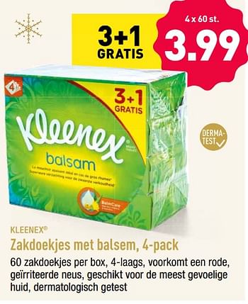 Promoties Zakdoekjes met balsem - Kleenex - Geldig van 09/12/2019 tot 14/12/2019 bij Aldi