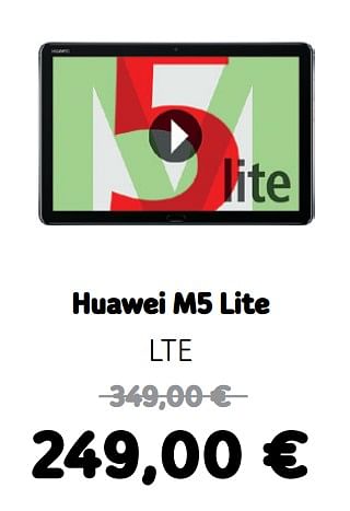 Promotions Huawei m5 lite lte - Huawei - Valide de 05/12/2019 à 06/01/2020 chez Telenet