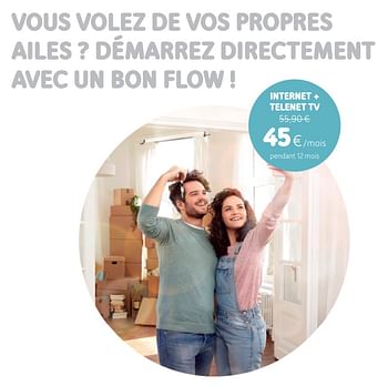 Promotions Internet + telenet tv - Produit Maison - Telenet - Valide de 05/12/2019 à 06/01/2020 chez Telenet