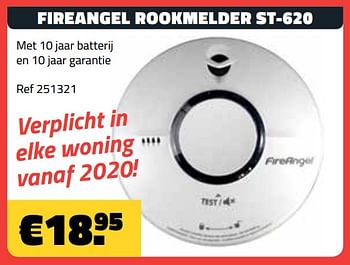 Promoties Fireangel rookmelder st-620 - FireAngel - Geldig van 09/12/2019 tot 31/12/2019 bij Bouwcenter Frans Vlaeminck