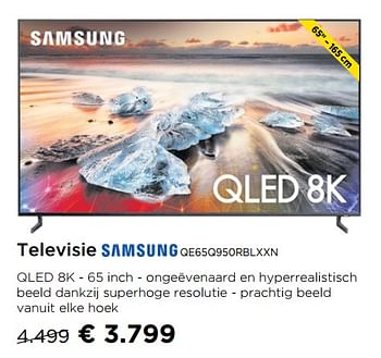 Promotions Samsung televisie qe65q950rblxxn - Samsung - Valide de 29/11/2019 à 31/12/2019 chez Molecule