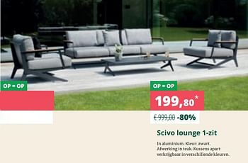 Promoties Scivo lounge 1-zit - Bristol - Geldig van 29/11/2019 tot 01/01/2020 bij Overstock