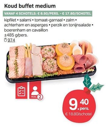 Promoties Koud buffet medium - Huismerk - Buurtslagers - Geldig van 06/12/2019 tot 02/01/2020 bij Buurtslagers