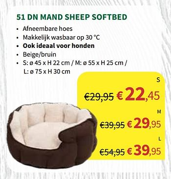 Promoties 51 dn mand sheep softbed - Huismerk - Horta - Geldig van 04/12/2019 tot 15/12/2019 bij Horta