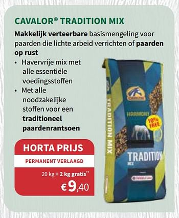 Promoties Cavalor tradition mix - Cavalor - Geldig van 04/12/2019 tot 15/12/2019 bij Horta