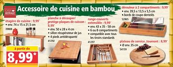 Promotions Accessoire de cuisine en bambou - Casa Royale - Valide de 11/12/2019 à 17/12/2019 chez Norma