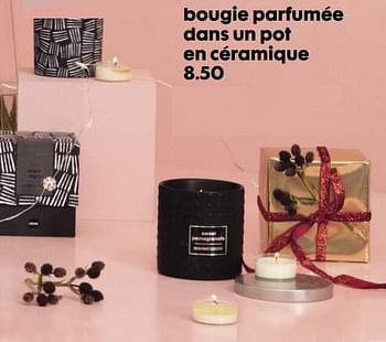 Promotions Bougie parfumée dans un pot en céramique - Produit maison - Hema - Valide de 06/12/2019 à 02/01/2020 chez Hema