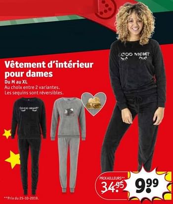 Promoties Vêtement d`intérieur pour dames - Huismerk - Kruidvat - Geldig van 09/12/2019 tot 15/12/2019 bij Kruidvat