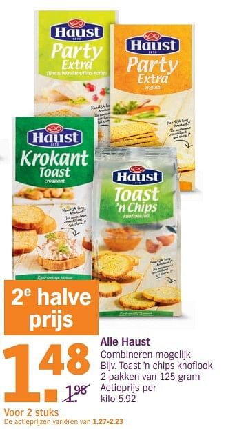 Promoties Alle haust toast `n chips knoflook - Haust - Geldig van 09/12/2019 tot 15/12/2019 bij Albert Heijn