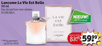 Promotions Lancome la vie est belle eau de parfum voor dames - Lancome - Valide de 09/12/2019 à 15/12/2019 chez Kruidvat