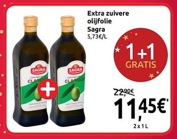 Promoties Extra zuivere olijfolie sagra - Sagra - Geldig van 11/12/2019 tot 16/12/2019 bij Carrefour