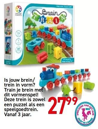 Promoties Is jouw brein- trein in vorm? train je brein met dit vormenspel! deze trein is zowel een puzzel als een speelgoedtrein - Smart Games - Geldig van 10/12/2019 tot 31/12/2019 bij Vavantas