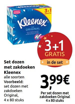 Promotions Set dozen met zakdoeken original - Kleenex - Valide de 11/12/2019 à 16/12/2019 chez Carrefour