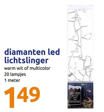 Promoties Diamanten led lichtslinger - Huismerk - Action - Geldig van 11/12/2019 tot 17/12/2019 bij Action