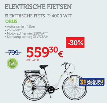 Promoties Elektrische fiets e-4000 wit orus - Minerva - Geldig van 10/12/2019 tot 07/01/2020 bij Auto 5