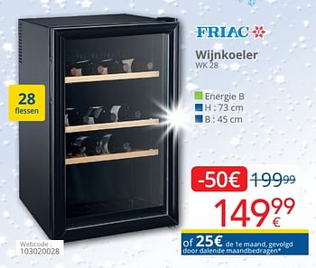 Promoties Friac wijnkoeler wk 28 - Friac - Geldig van 09/12/2019 tot 02/01/2020 bij Eldi