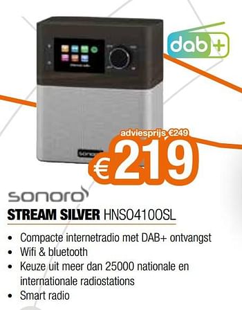 Promoties Sonoro stream silver hnso410osl - Sonoro Audio - Geldig van 09/12/2019 tot 31/12/2019 bij Expert