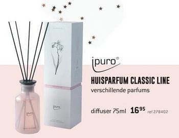 Promoties Huisparfum classic line verschillende parfums diffuser - Puro - Geldig van 01/12/2019 tot 05/01/2020 bij Freetime