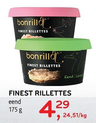 Promoties Finest rillettes bonrill eend - Bonrill - Geldig van 18/12/2019 tot 31/12/2019 bij Alvo
