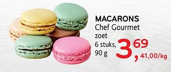 Promoties Macarons chef gourmet zoet - Chef Gourmet - Geldig van 18/12/2019 tot 31/12/2019 bij Alvo