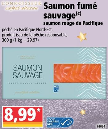 Promo Norfisk delikatessen saumon fumé sauvage du pacifique chez Norma