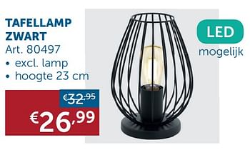 Promoties Tafellamp zwart - Huismerk - Zelfbouwmarkt - Geldig van 27/12/2019 tot 27/01/2020 bij Zelfbouwmarkt