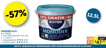 Promoties Histor monodek - Histor - Geldig van 27/12/2019 tot 27/01/2020 bij Zelfbouwmarkt