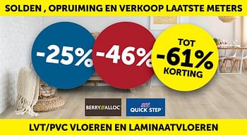 Promoties Lvt-pvc vloeren en laminaatvloeren tot -61% korting - Huismerk - Zelfbouwmarkt - Geldig van 27/12/2019 tot 27/01/2020 bij Zelfbouwmarkt