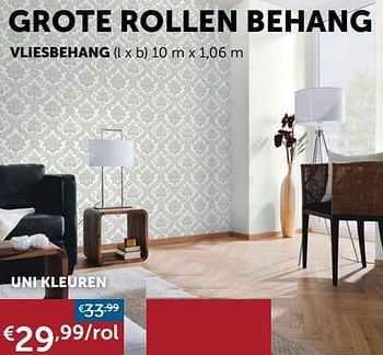 Promotions Vliesbehang uni kleuren - Produit maison - Zelfbouwmarkt - Valide de 27/12/2019 à 27/01/2020 chez Zelfbouwmarkt