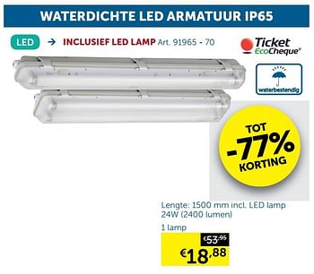 Promoties Waterdichte led armatuur ip65 1 lamp - Huismerk - Zelfbouwmarkt - Geldig van 27/12/2019 tot 27/01/2020 bij Zelfbouwmarkt