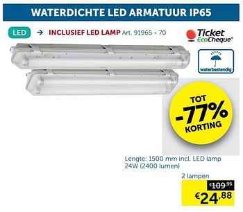 Promoties Waterdichte led armatuur ip65 2 lampen - Huismerk - Zelfbouwmarkt - Geldig van 27/12/2019 tot 27/01/2020 bij Zelfbouwmarkt