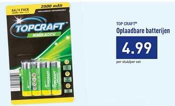 Pamflet Niet genoeg affix Top Craft Top craft oplaadbare batterijen - Promotie bij Aldi