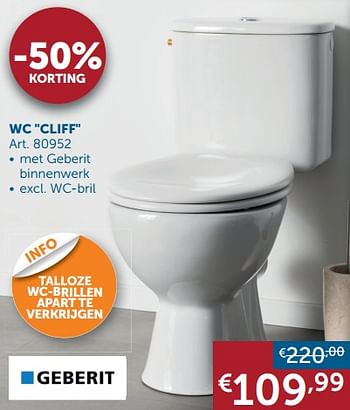 Promoties Toiletten wc cliff - Geberit - Geldig van 27/12/2019 tot 27/01/2020 bij Zelfbouwmarkt