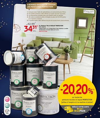 Promotions Peinture mur + plafond perfection - Perfection - Valide de 02/01/2020 à 27/01/2020 chez Brico