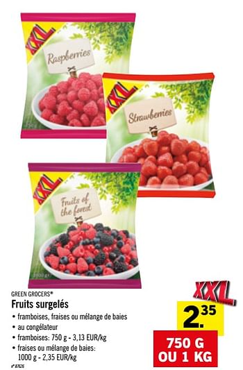 Green Grocers Fruits Surgeles Promotie Bij Lidl