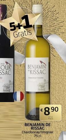 Promoties Benjamin de rissac chardonnay - viognier - Witte wijnen - Geldig van 20/12/2019 tot 02/01/2020 bij BelBev