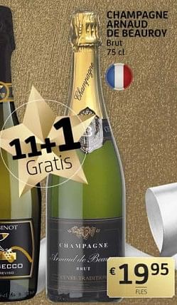 Promoties Champagne arnaud de beaurov brut - Champagne - Geldig van 20/12/2019 tot 02/01/2020 bij BelBev