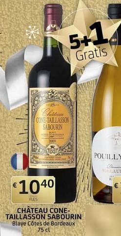 Promoties Château cone- taillasson sabourin - Rode wijnen - Geldig van 20/12/2019 tot 02/01/2020 bij BelBev