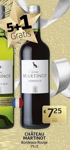 Promoties Château martinot bordeaux rouge - Rode wijnen - Geldig van 20/12/2019 tot 02/01/2020 bij BelBev
