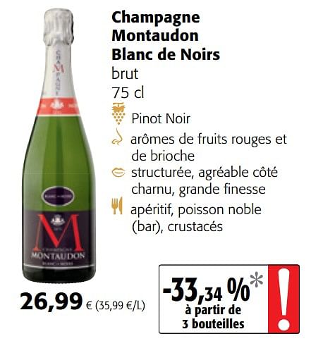 Champagne Champagne montaudon blanc de noirs brut En promotion