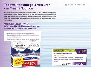 Promoties Marinepa gold + vit d - Minami Nutrition - Geldig van 03/01/2020 tot 31/01/2020 bij Mannavita