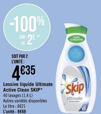 Promo Lessive liquide Sensitive SKIP* chez Géant Casino