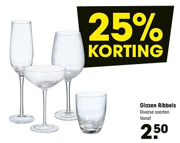 Promoties Glazen ribbels - Huismerk - Kwantum - Geldig van 13/01/2020 tot 26/01/2020 bij Kwantum