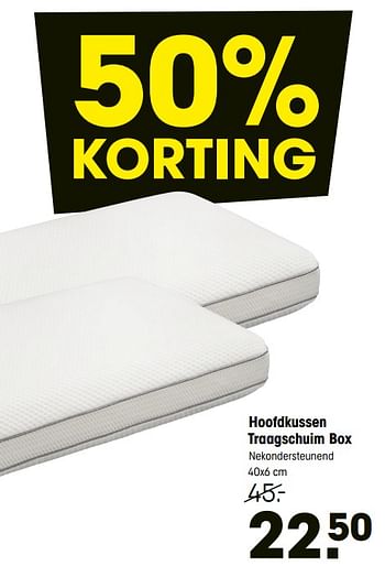 Promotions Hoofdkussen traagschuim box - Produit maison - Kwantum - Valide de 13/01/2020 à 26/01/2020 chez Kwantum