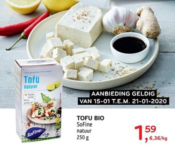 Promoties Tofu bio sofine natuur - Huismerk - Alvo - Geldig van 15/01/2020 tot 21/01/2020 bij Alvo
