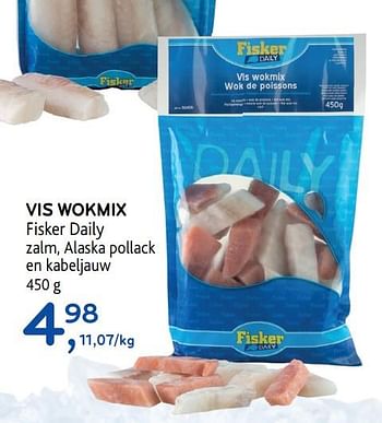 Promoties Vis wokmix fisker daily zalm, alaska pollack en kabeljauw - Fisker Daily - Geldig van 15/01/2020 tot 28/01/2020 bij Alvo